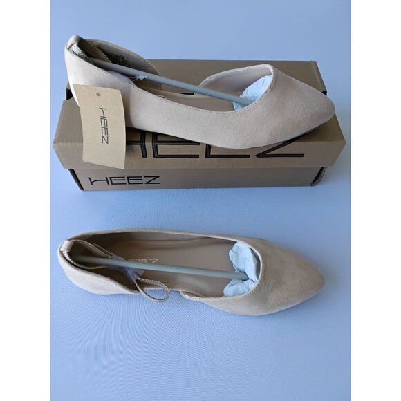 Women's Apricot Suede Flats – Comfy, Stylish, 2-in-1 Look (Slip-On) Size - Picture 3 of 8